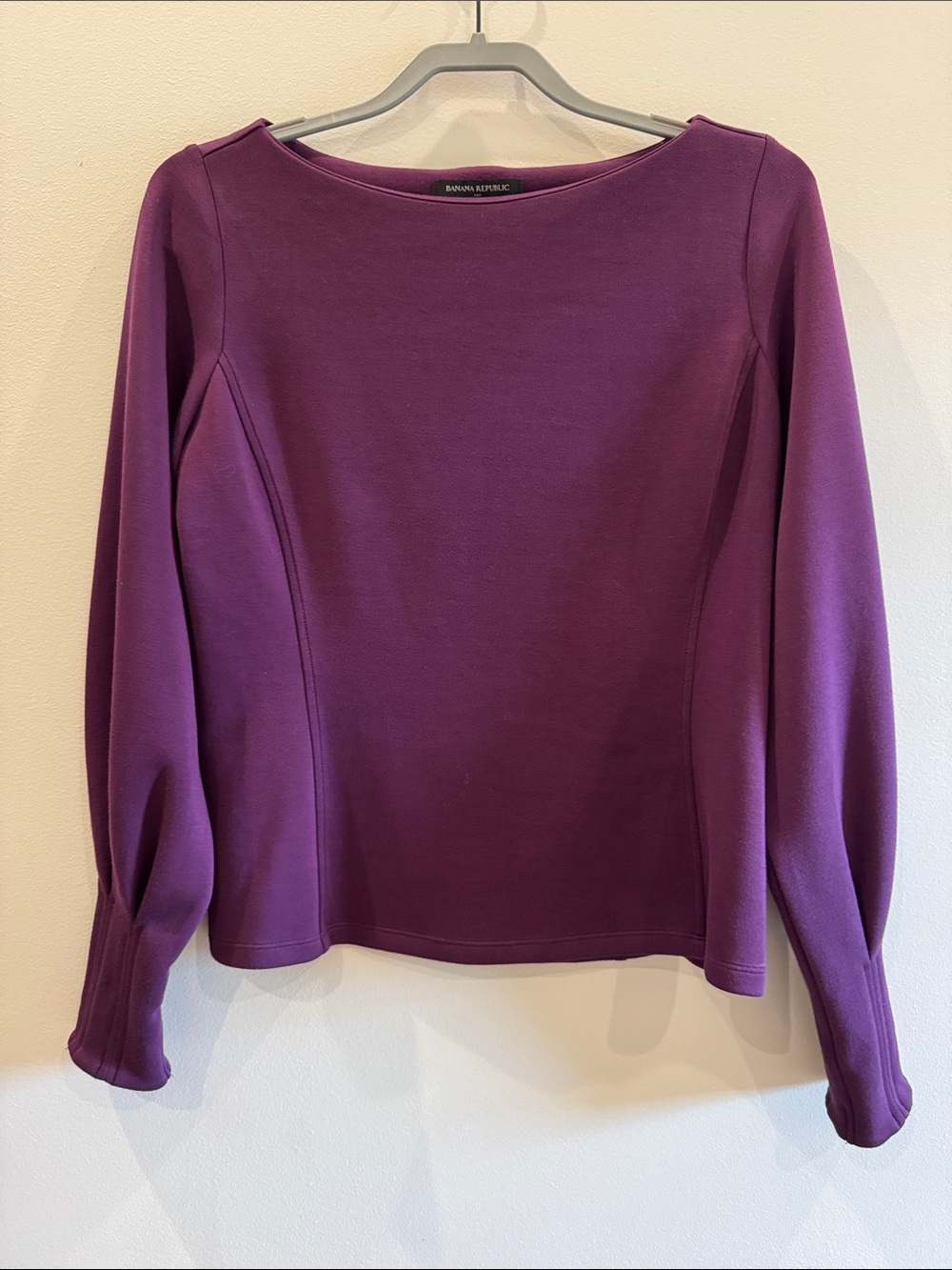 Banana Republic Plum Long Sleeve Boatneck Top